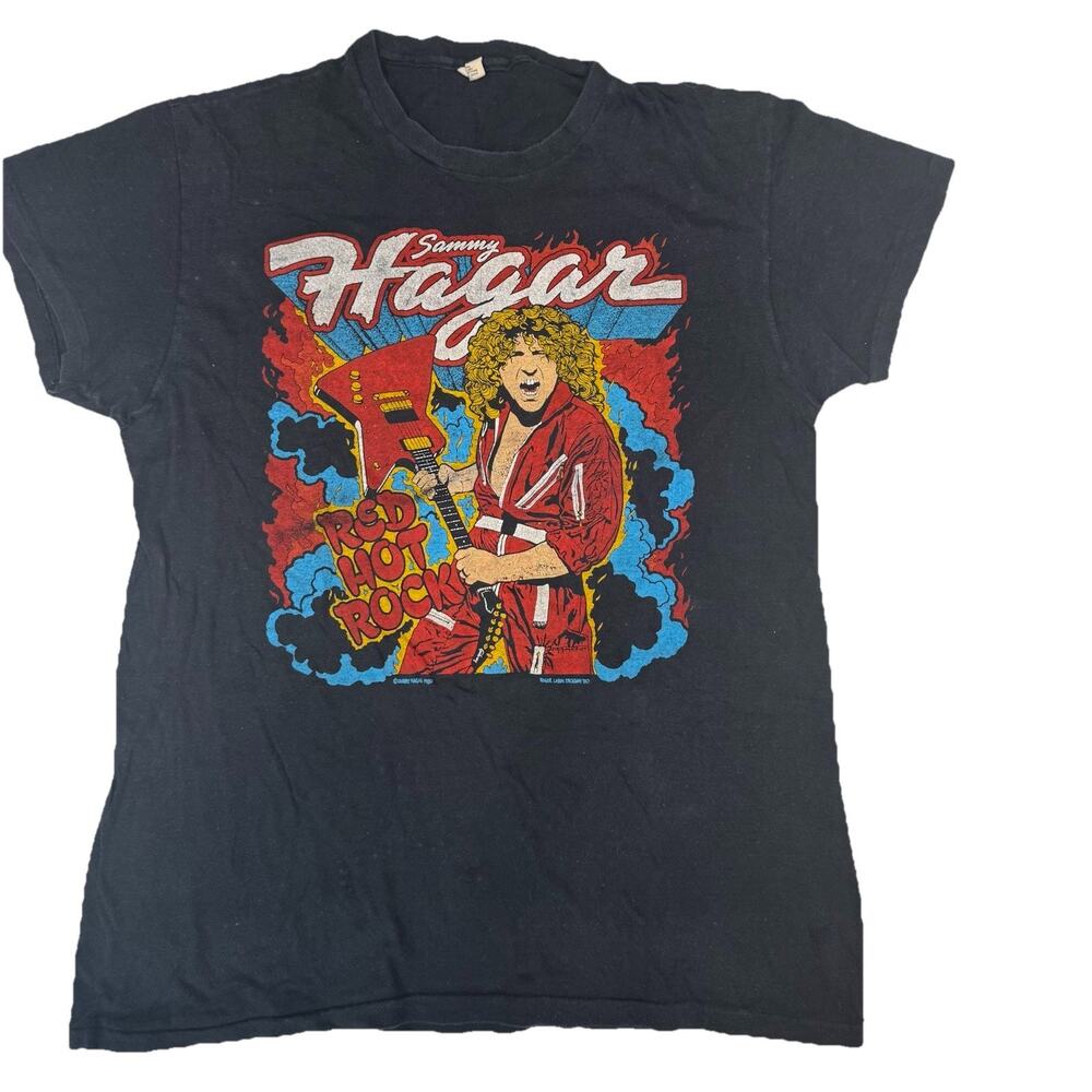 Vintage 1980 Sammy Hagar Band Tee T Shirt Size L Authentic Single Stitch